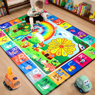 ABC Rug, Toddler Play Rug 5X7 Feet, Extra Thick (0.4In) Washable Baby Play Mat f