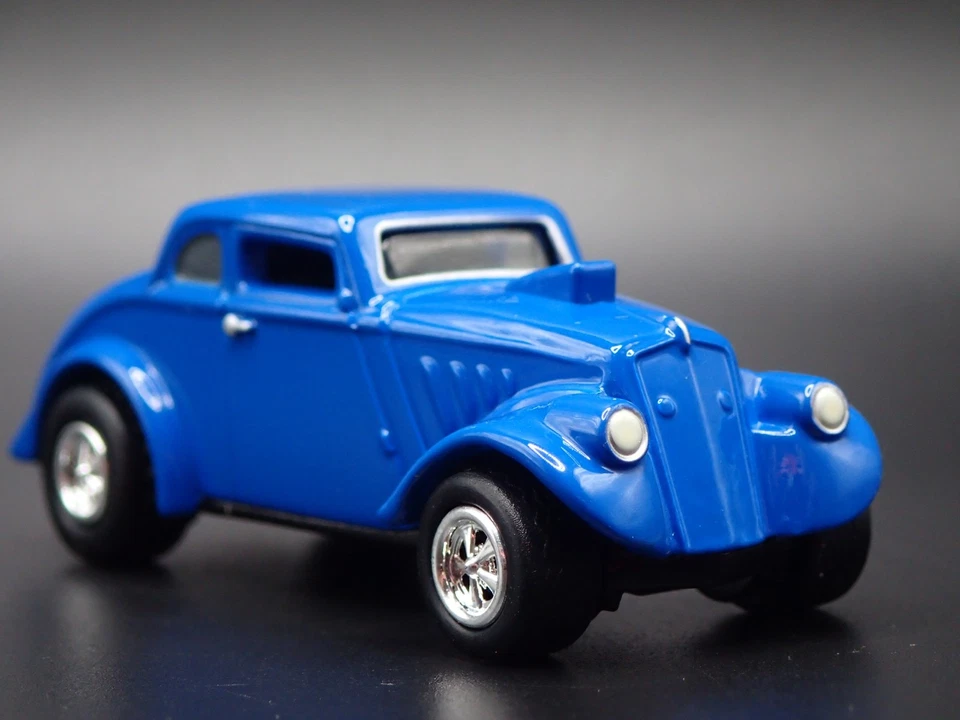 1933 33 Willys Gasser Coupé Nhra Blu Raro 1:64 Diorama Scala Modellino Auto - Immagine 4 di 4