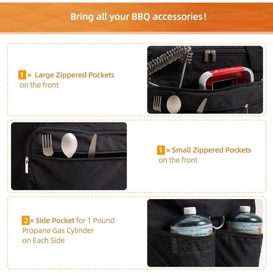 Bolsa de transporte para parrilla para Weber Q1200 Q1000 Q1400 estuche resistente al agua Foto 3 de 4