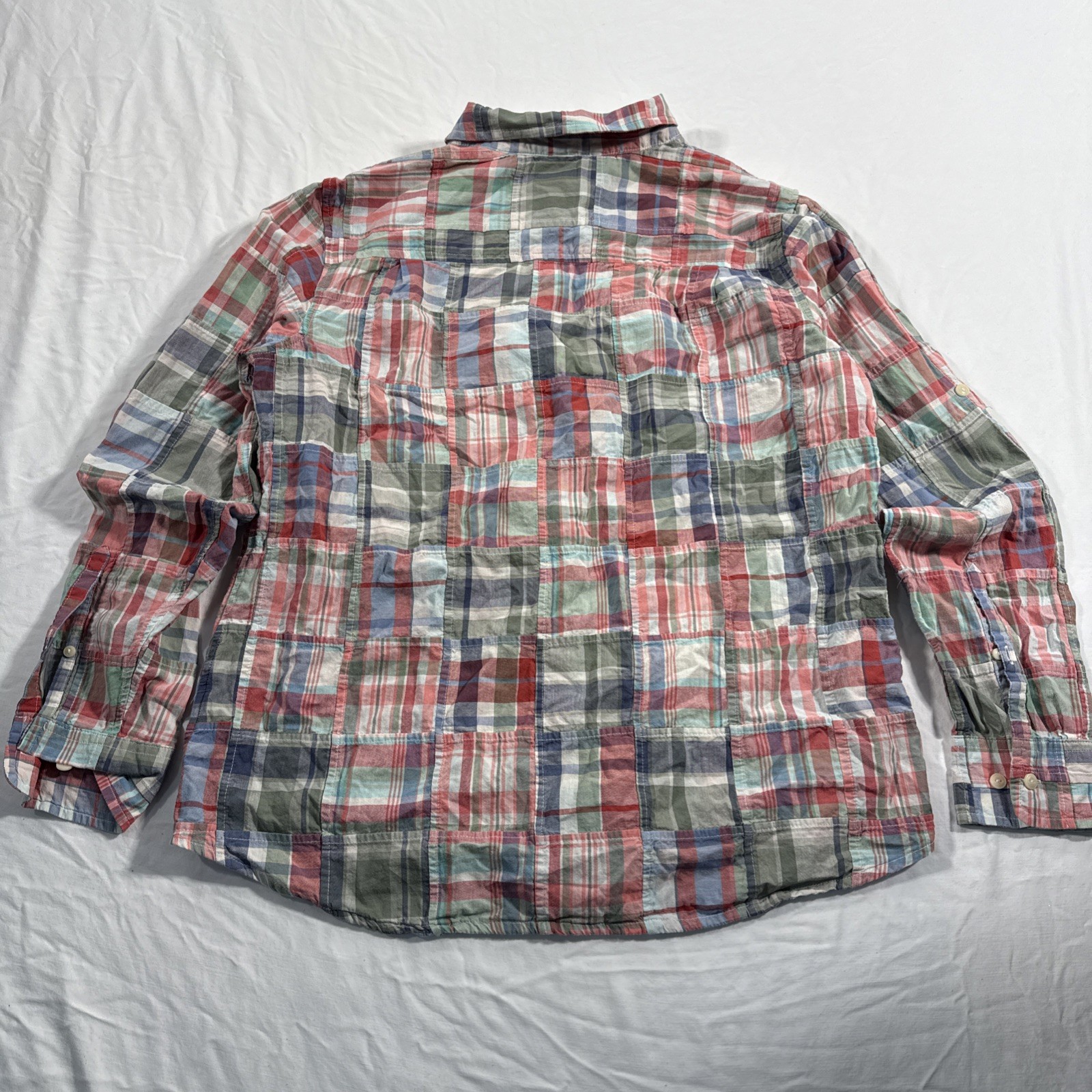 LL Bean Patchwork Button Down Shirt Women’s Large - image 3