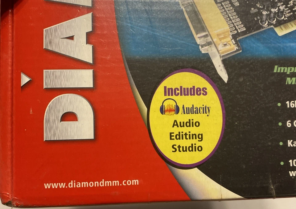 Diamond Xtreme Sound PCI (XS51) Sound Card New In Box Sealed DL Card Audacity SW - Image 3 of 4