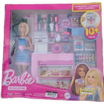 Barbie Coffee Shop Playset with Barista Doll and Coffee Maker