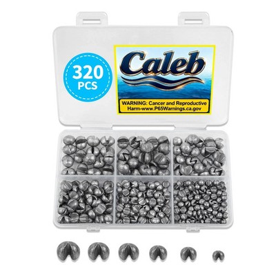 200/320Pcs Split Shot Fishing Weights Sinkers Removable Lead 320PCS/6 SIZE New