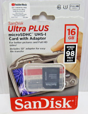 SanDisk Ultra PLUS MicroSDHC UHS-I 16GB Memory Card with Adapter up to 98MB/s