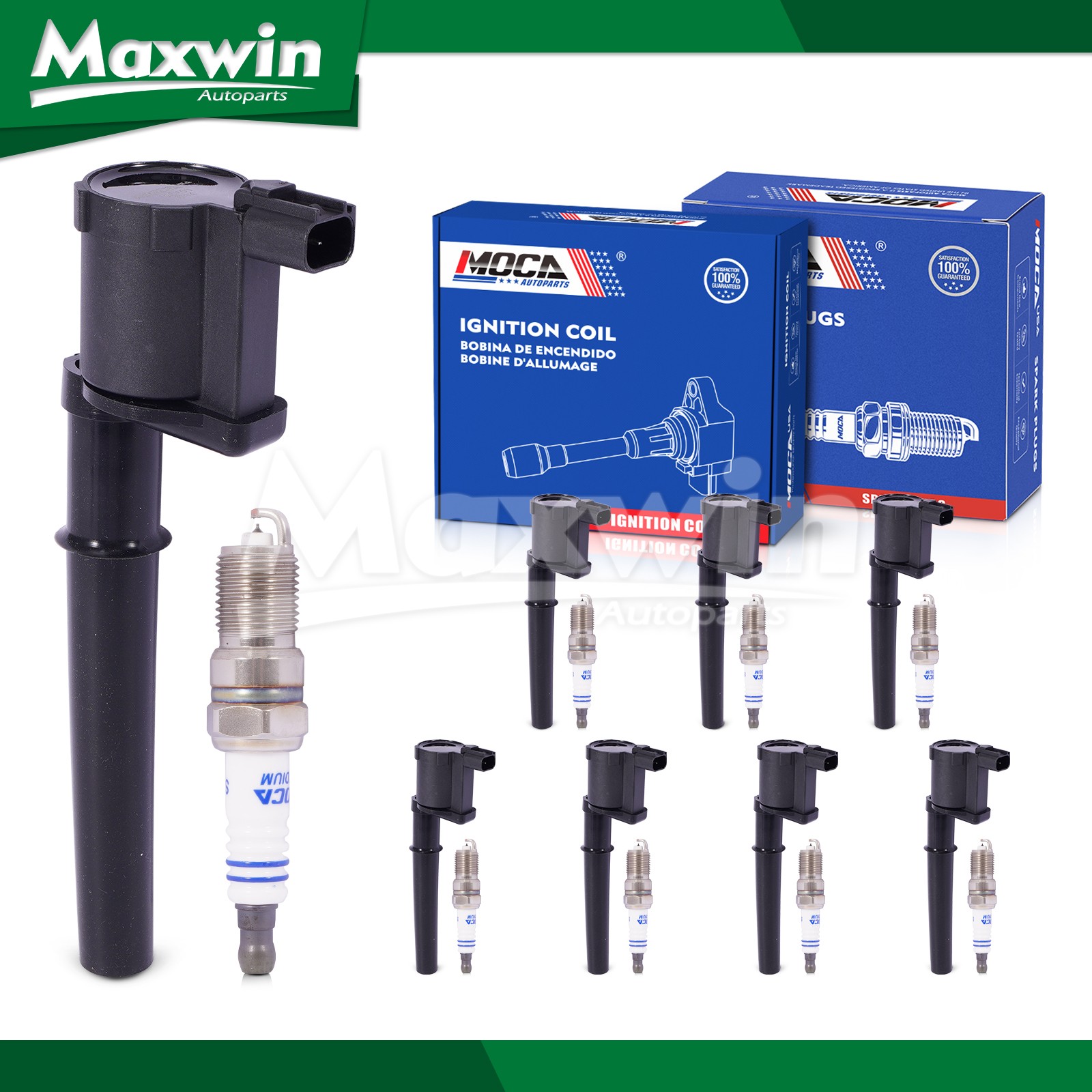 8x Ignition Coils Spark Plugs Fit 05-06 Ford GT 03-04 & 07-14 Ford Mustang
