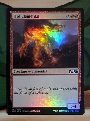 X 1 Fire Elemental FOIL NM M19 141 MTG Magic the Gathering