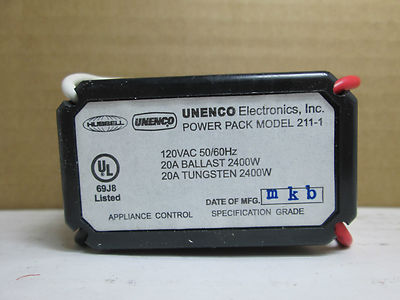 6-Pack Universal Energy Control 211-1 Power Pack 120VAC 20A Ballast Tungsten