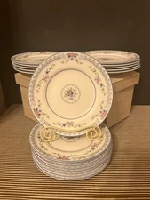 English Wedgwood Rosedale Bread Plate - Blue Floral Fine Bone China R4665 - 6"