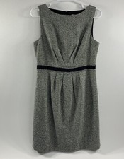 Ann Taylor LOFT Gray/Black Sleeveless Wool Blend Dress Size 6 Capsule Minimalist