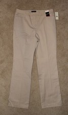 Womens New York  Company 12 Khaki Pants 5th Avenue Flare Leg City Stretch