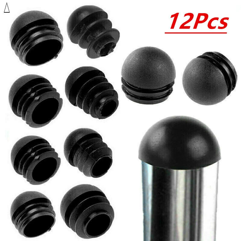 12Pcs Round Plastic End Caps Insert Plugs Anti rust Aluminum pipe Plug End Cap