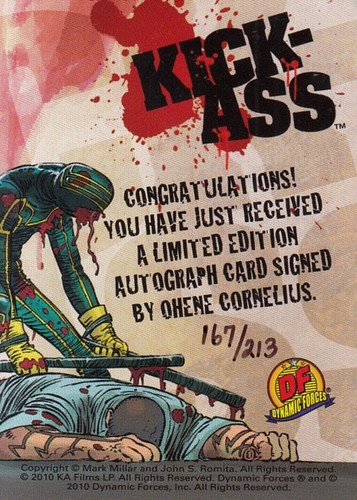 Tarjeta de autógrafo Kick Ass de la película 2000 Dynamic Forces Ohene Cornelius 167/213 - Imagen 2 de 2