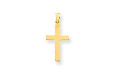 14k Yellow Gold Polished Latin Cross Pendant