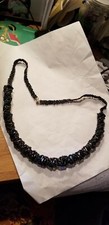 Peacock seed bugle beads handmade necklace, 25" Hook Eye clasp, Helix design