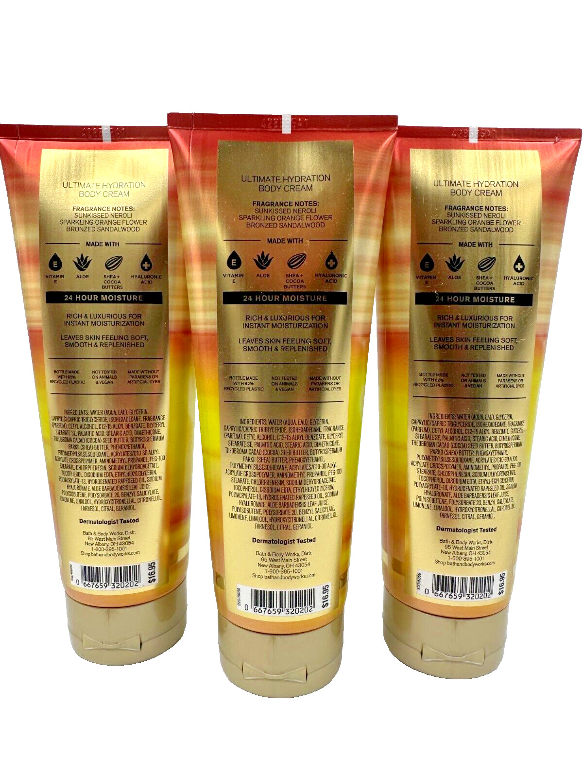NEW Bath & Body Works Lot of 3 Tubes In The Sun Body Cream Lotion 8 oz