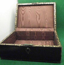 ANTICO VECCHIO COFANETTO PORTAGIOIE IN LEGNO SENZA CHIAVE