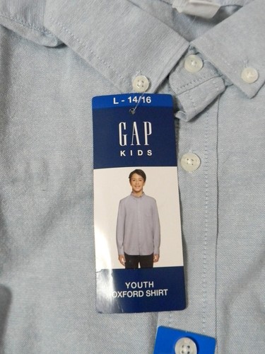 Gap Kids Youth Oxford Shirt Size L 14/16 Long Sleeves Blue - Picture 2 of 4