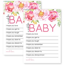 Mod Floral Wishes For Baby Shower Game 20 Pc Newborn Girls Advice Mod Floral Wishes For Baby Shower Game 20 Pc Newborn Girls Advice