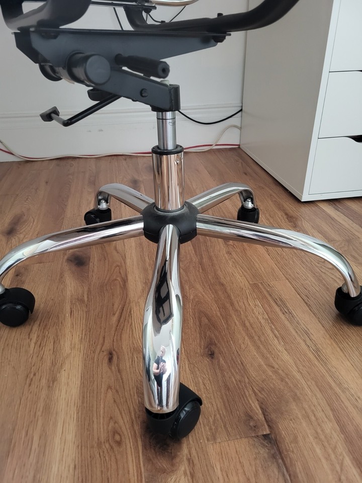 White faux leather office chair eBay