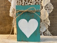 Farmhouse Country Decor Rustic Primitive Valentines Heart Handcrafted Wood Sign
