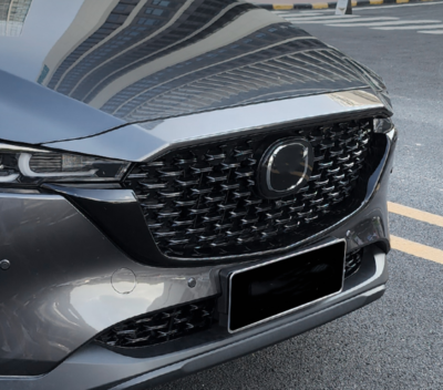 Soillar Front Bumper Upper Grille Assembly – 2022-2023 Mazda CX-5 – Gloss Black With Chrome Trim, Direct Fit