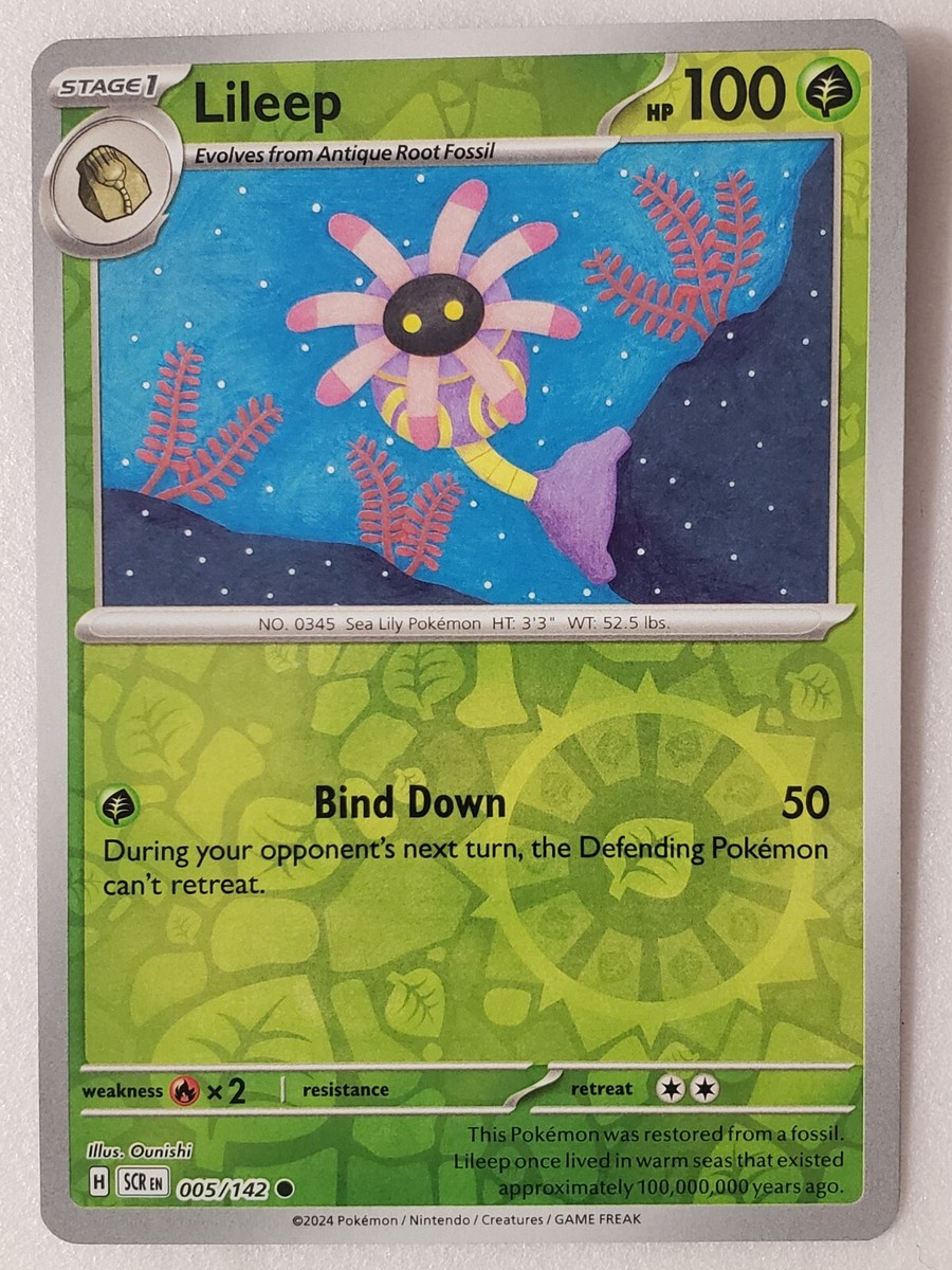 lileep pokemon card Pokemon Stellar Crown Lileep 145/142 Illustration Rare Holofoil Card