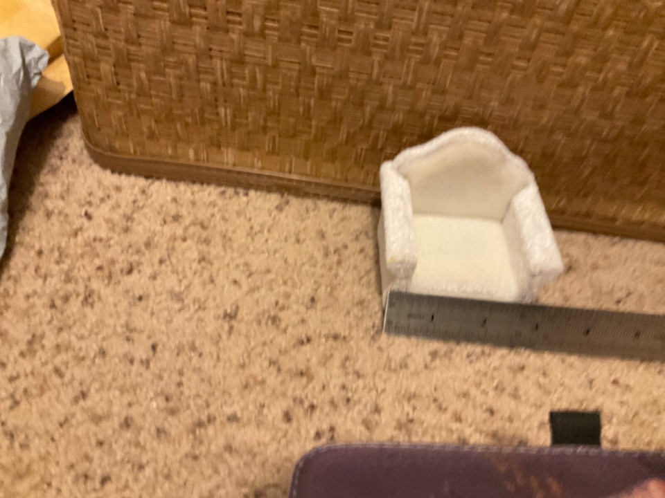 Dollhouse miniature white velvet sofa & armchair in 112 scale eBay