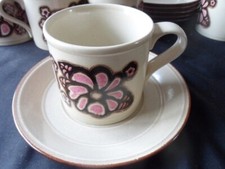 VINTAGE 1970's Kiln Craft Tableware - Festival Pink - Cup & Saucer - Choose QTY