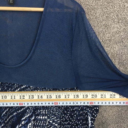 TS Taking Shape womens tunic top 16 blue short sleeve mesh stretch casual plus S - Picture 9 of 21