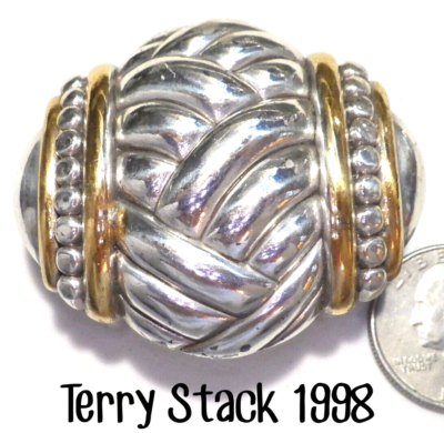 Vintage Signed TERRY STACK 1998 Statement Gold/Silver Belt  display picture 1