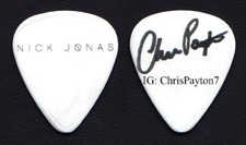 Nick Jonas Chris Payton Signature White Guitar Pick - 2015 Tour