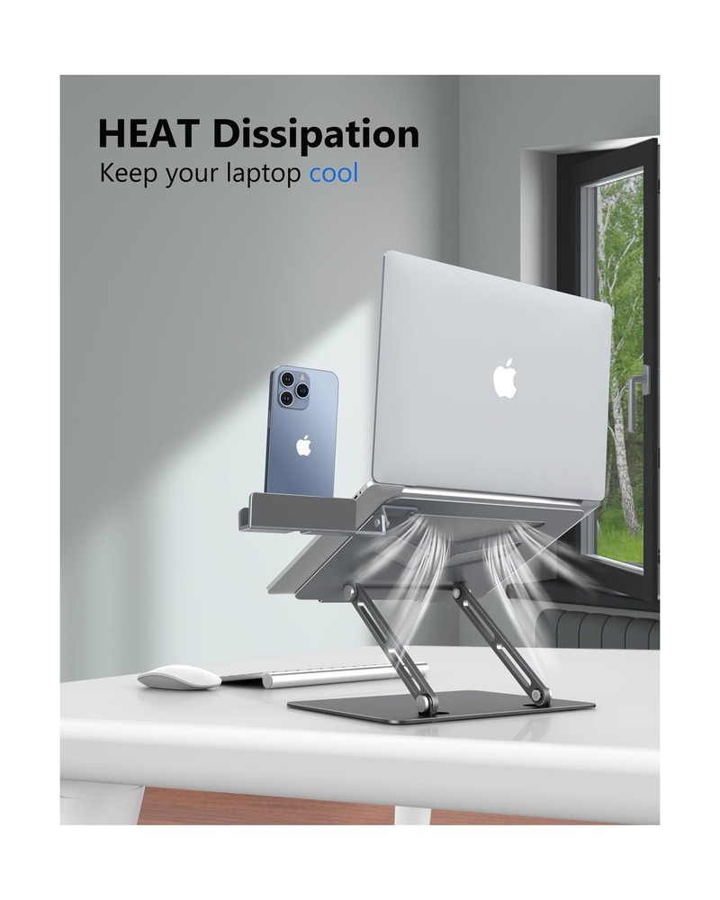 Adjustable Foldable Aluminum Laptop Stand for Desk Ergonomic Computer Riser Adjustable Foldable Aluminum Laptop Stand for Desk Ergonomic Computer Riser