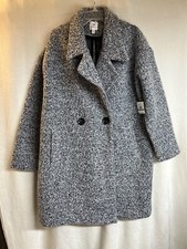 Rafaella Womens Charcoal Tweed Coat Size Large