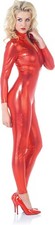Underwraps Metallic Red Flashy 70s Womens Jumpsuit Adult Halloween Costume