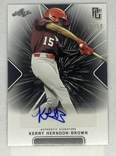 2021 LEAF PERFECT GAME KERRY HERNDON BROWN BLACK PAPER AUTO # 27/50