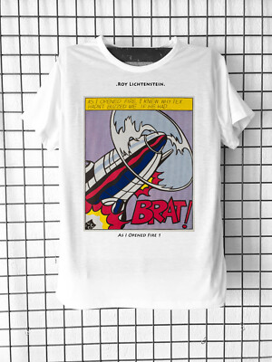 Tee-shirt Pop Art Lichtenstein Roy As I Opened Fire - Fait Main En France - Neuf Avec étiquettes