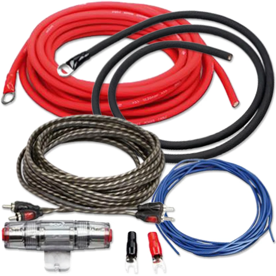 MARKENLOS ACV LK-10 - KFZ Kabelset 10mm² Kabelkit Kabel Set für Endstufe Verstärker