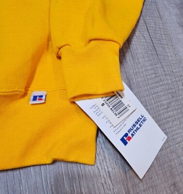 Deadstock NWT Vtg 90s Russell Athletic Gold/Yellow Blank