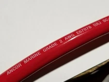 Ancor #2awg Marine Grade Tinned Copper Boat Cable Wire BC-5W2 UL-1426 Red /5ft
