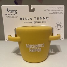 Yellow baby snacker cup. 2 piece snack container with removable lid. Brand New
