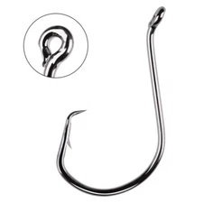 50/100pcs Fishing Hooks Circle Hook #6-10/0 Offset Octopus Hooks Bass Catfish 