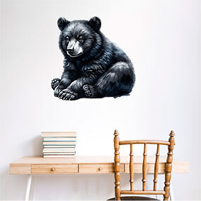 Aquarell Schwarzbär Tier Wandbild Schlafzimmer Kinderzimmer Dekor Vinyl Aufkleber Abziehbild - Bild 4 von 7