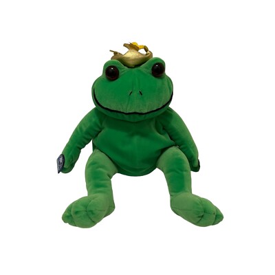 Applause Green Frog Crown Plush Stuffed Animal Toy 17''