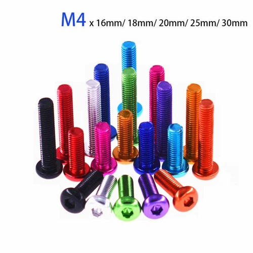 M4 16-30mm Hex Socket Cap Screw Pan / Button Head Allen Bolts Aluminum Anodizing