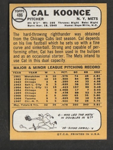 1968 Topps Baseball Cards Scegli una carta a scelta 295-660 EX X-MT 1/25 Set Break - Foto 327 di 490