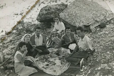 #35873 Greece 1940s. Two men & four women, excursionists. Photo
