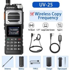 Baofeng UV-25 FM Walkie Talkie Long Range Tri-power Two Way Ham Radio With Cable