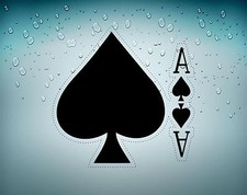 Aufkleber Sticker Auto Motorrad Token Poker Tisch Casino Spiele As Peak Karte A