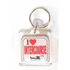 I HEART INTERCOURSE PA LUCITE KEY CHAIN NEW
