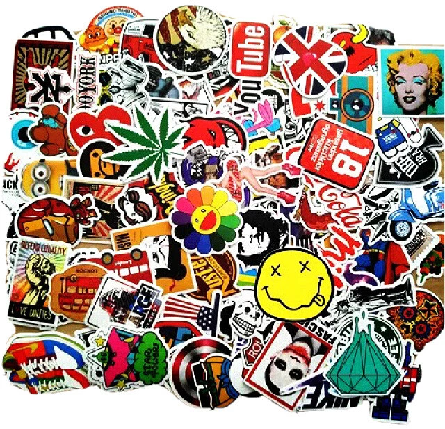 UK 50 Best Random Cool Sticker Pack Decal Vinyl Guitar Luggage Skateboard  Laptop